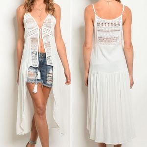 Tops - NEW! "BELLA" UNIQUE WHITE TIE FRONT TUNIC TOP Tops - NEW! "BELLA" UNIQUE WHITE TIE FRONT TUNIC TOP